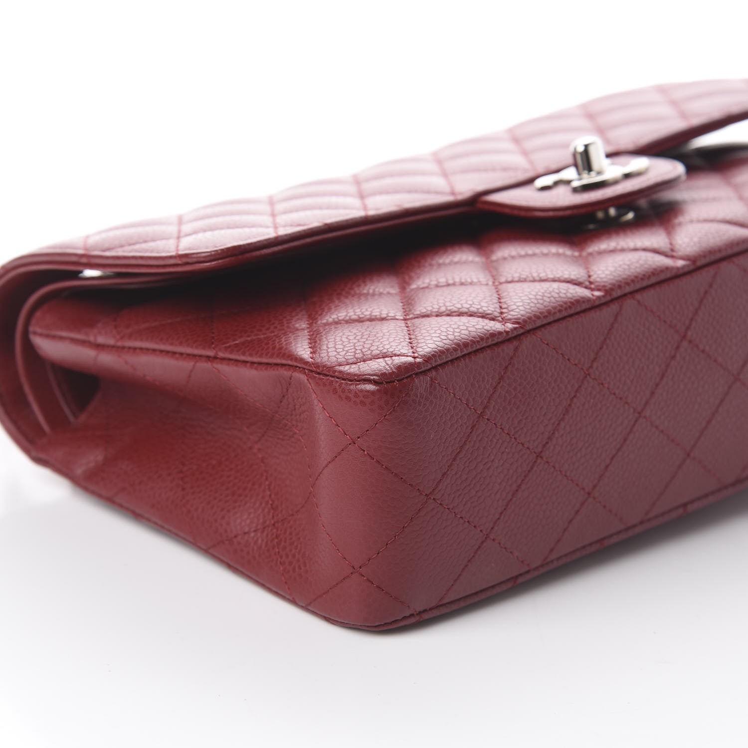 Chanel Caviar Quilted Medium Double Flap Dark Red 5 of 7