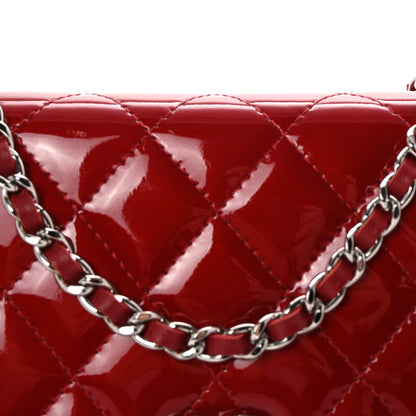 Chanel Patent Quilted Brilliant Wallet On Chain WOC Red 9 of 12