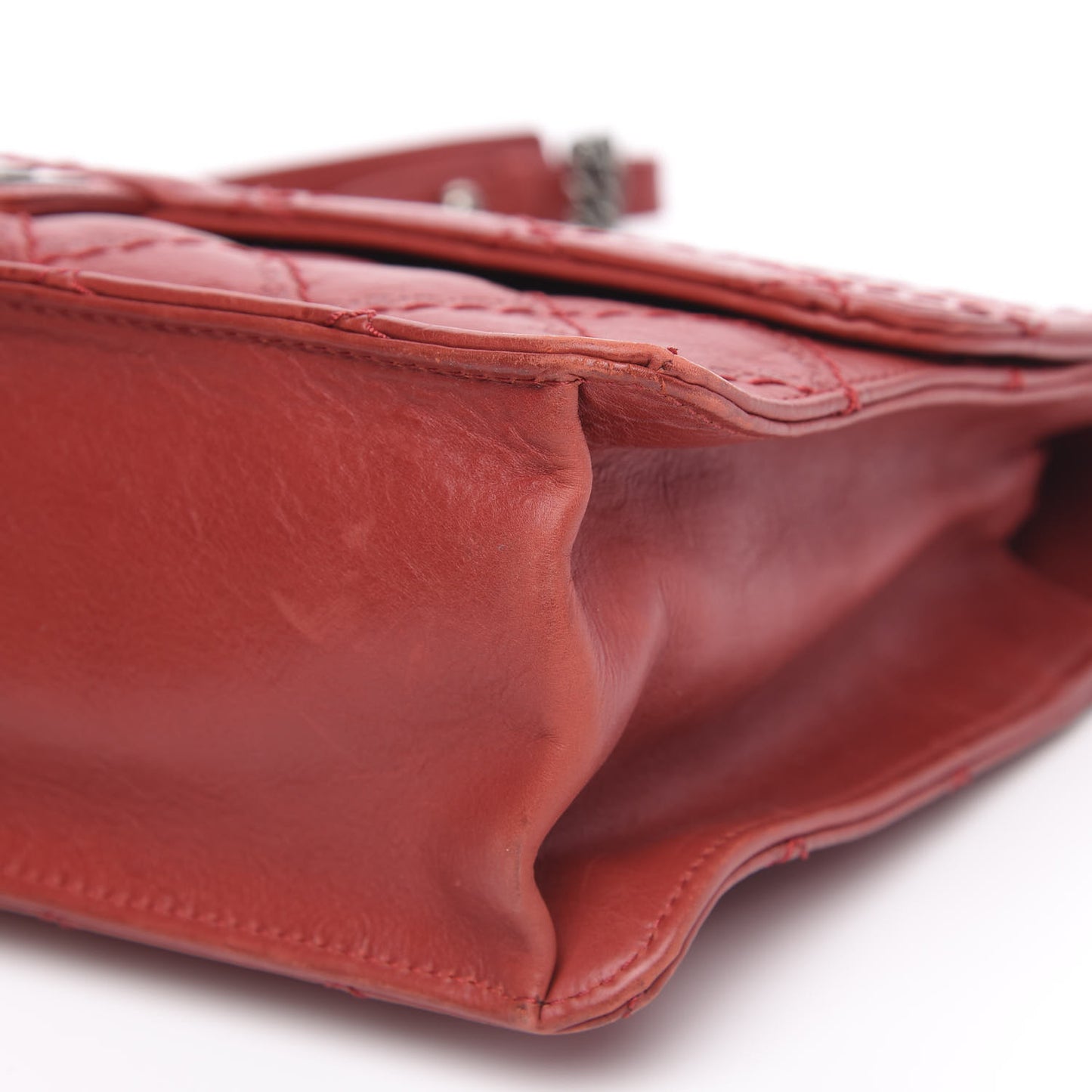 Aged Calfskin Embossed Logo Quilted 2.55 Reissue 227 Flap Red