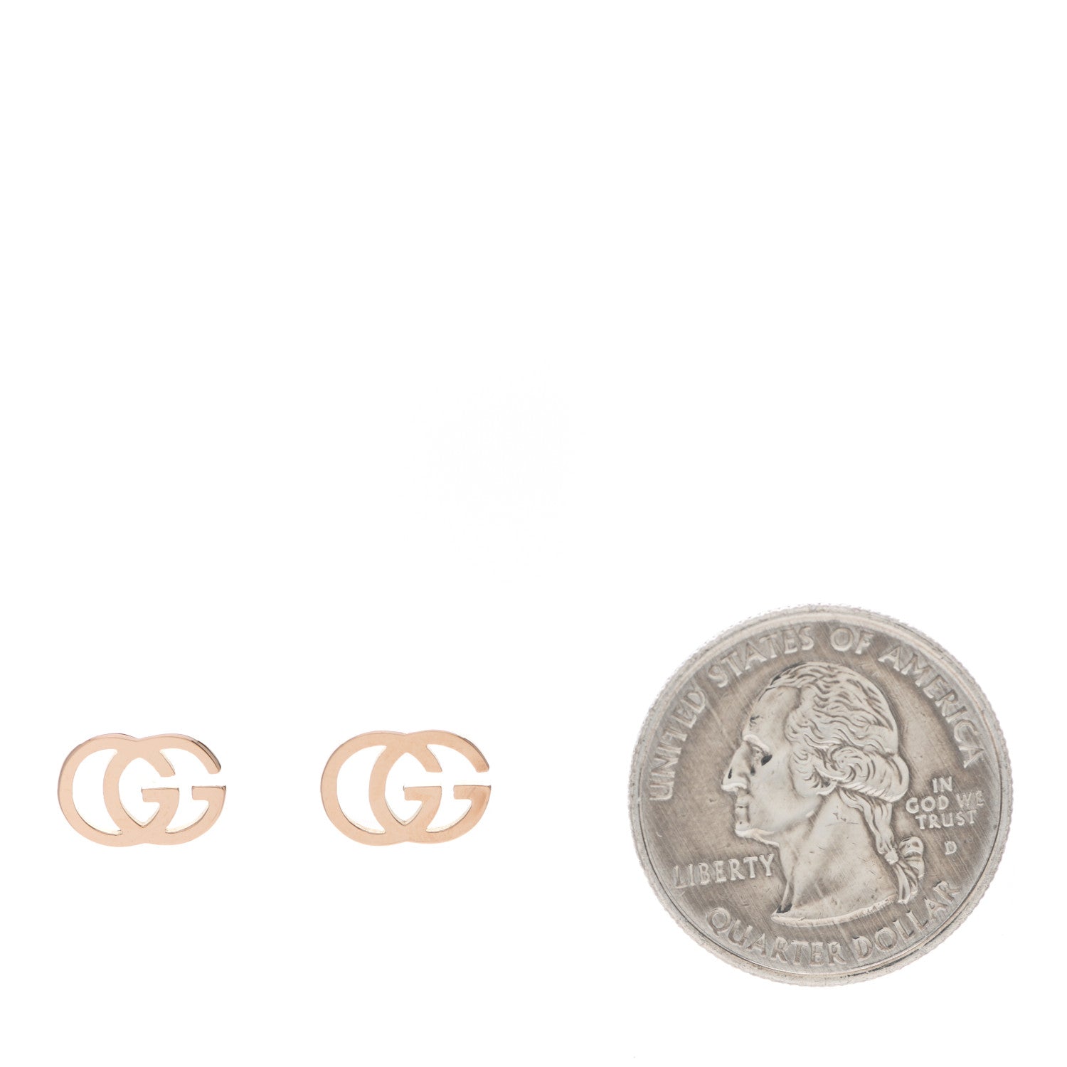 Gucci 18K Yellow Gold GG Tissue Stud Earrings 2 of 5