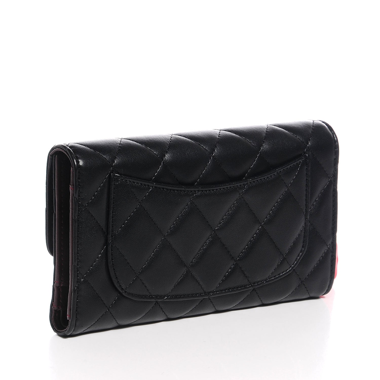 Chanel Lambskin Quilted Large Flap Wallet Black 3 of 9