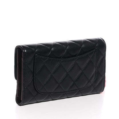 Chanel Lambskin Quilted Large Flap Wallet Black 3 of 9