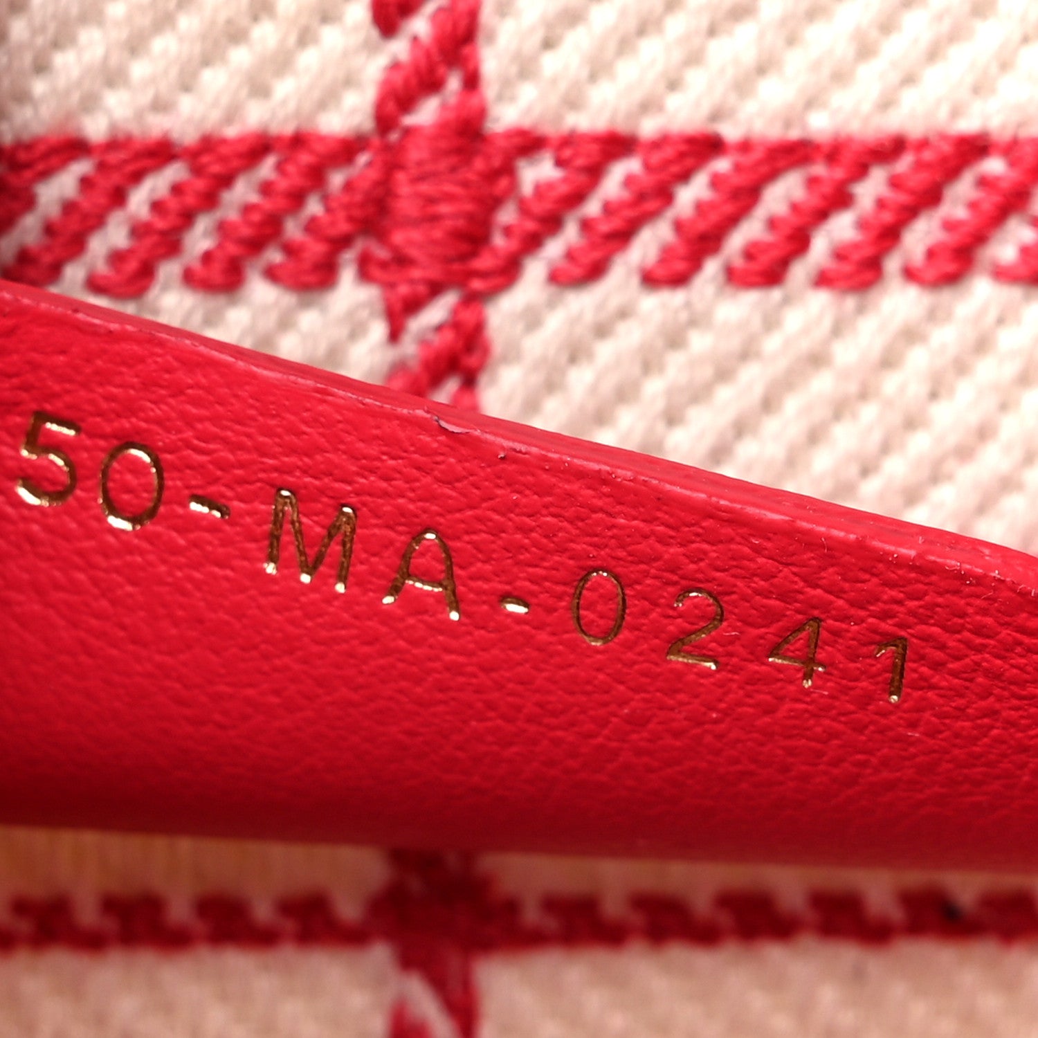 Christian Dior Canvas Embroidered Medium Check'n'Dior Book Tote Red Multicolor 7 of 12