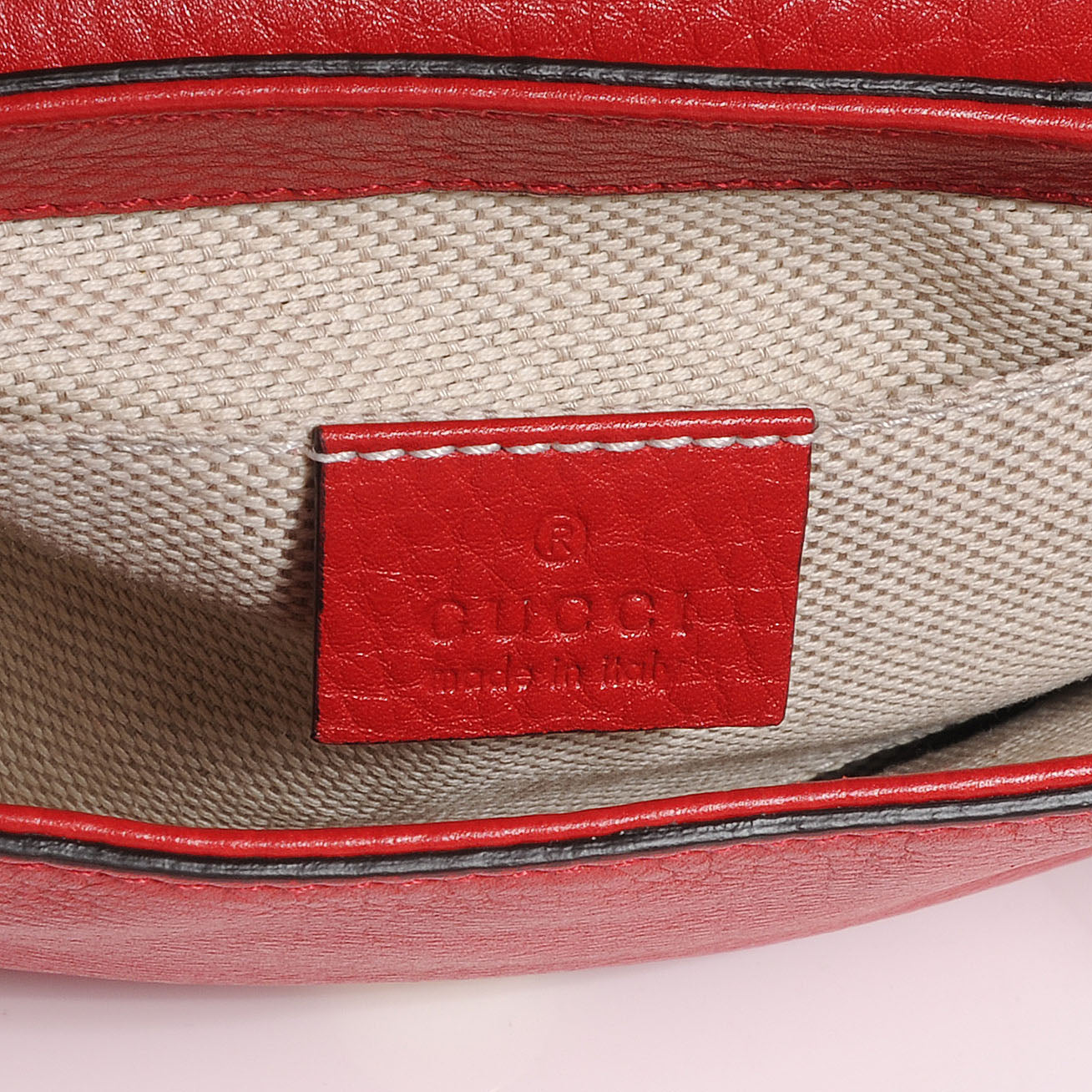 Gucci Pebbled Calfskin Small Soho Flap Crossbody Red 5 of 13