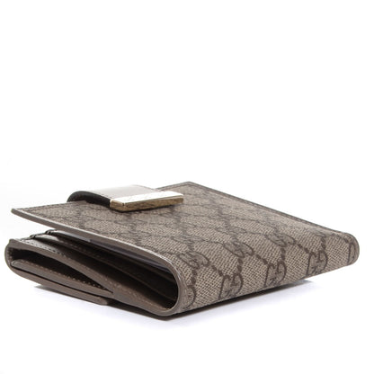 Gucci GG Supreme Monogram Icon Bar French Flap Wallet Beige Ebony Grigio 4 of 7
