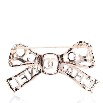 Chanel Metal Crystal Bow-tiful CC Brooch Gold 3 of 4