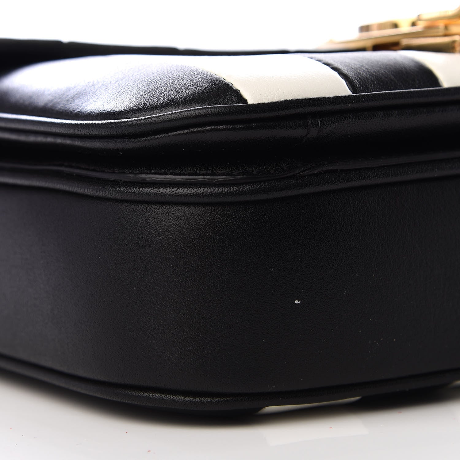 Celine Shiny Calfskin Stripes Small C Bag Black 6 of 8