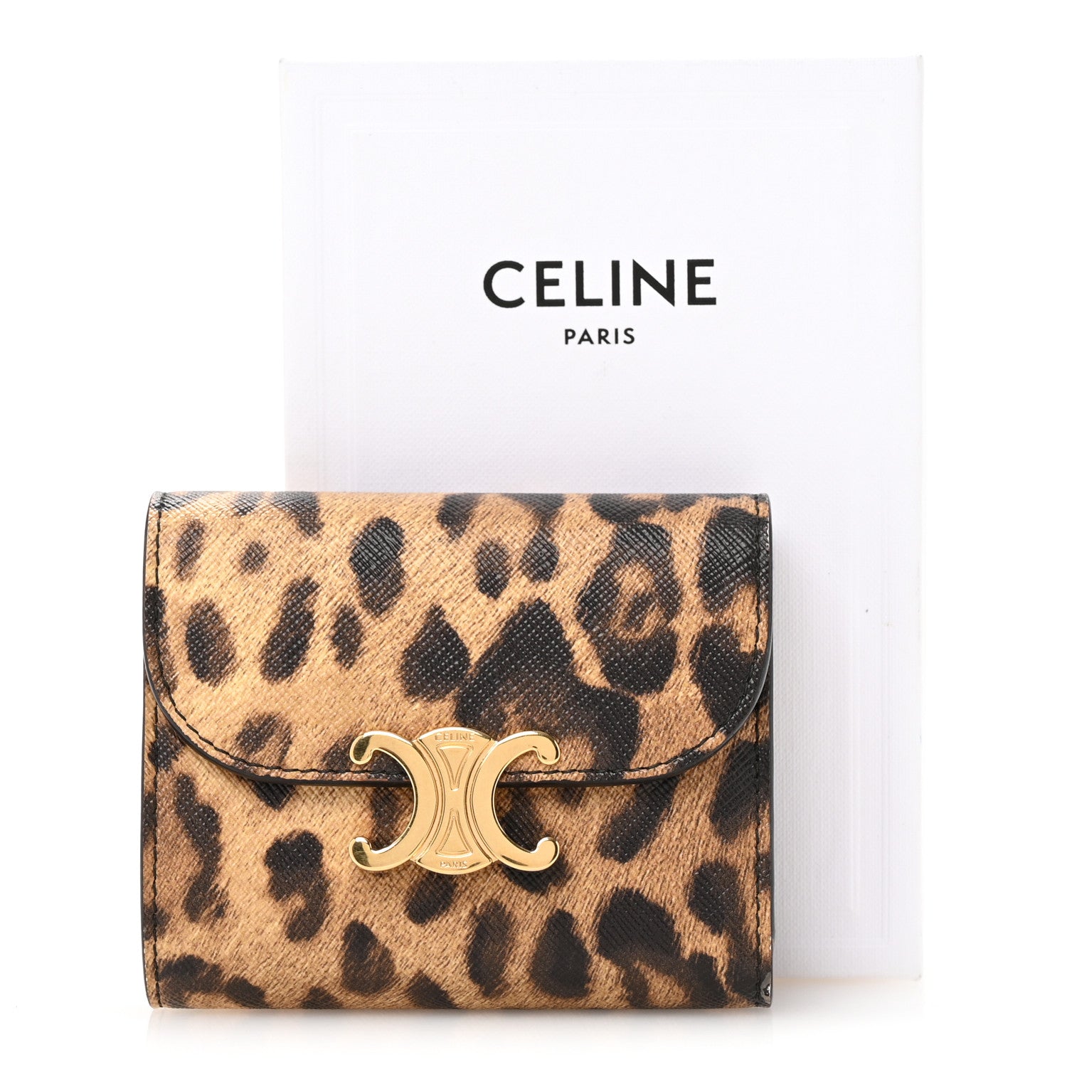 Celine Canvas Leopard Small Triomphe Wallet Tan 13 of 13