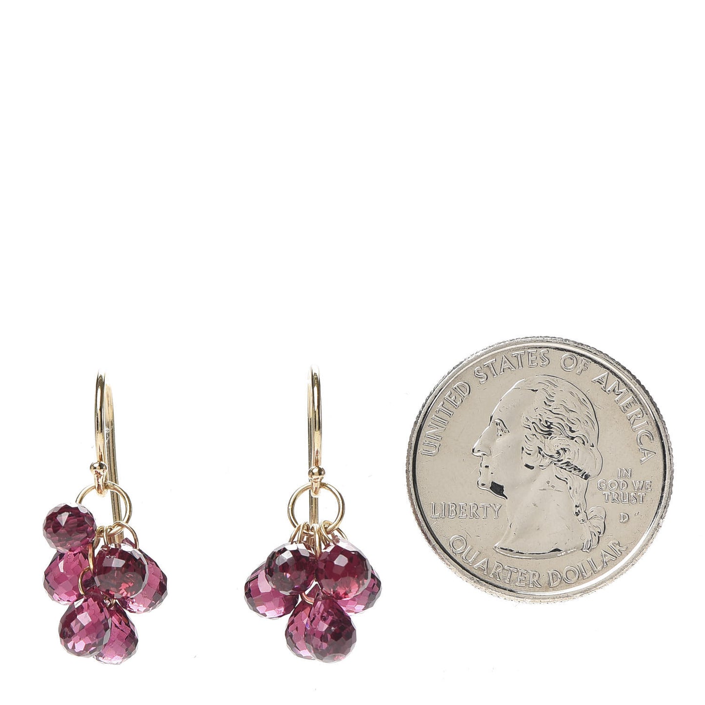 18K Yellow Gold Rhodolite Garnet Briolette Earrings