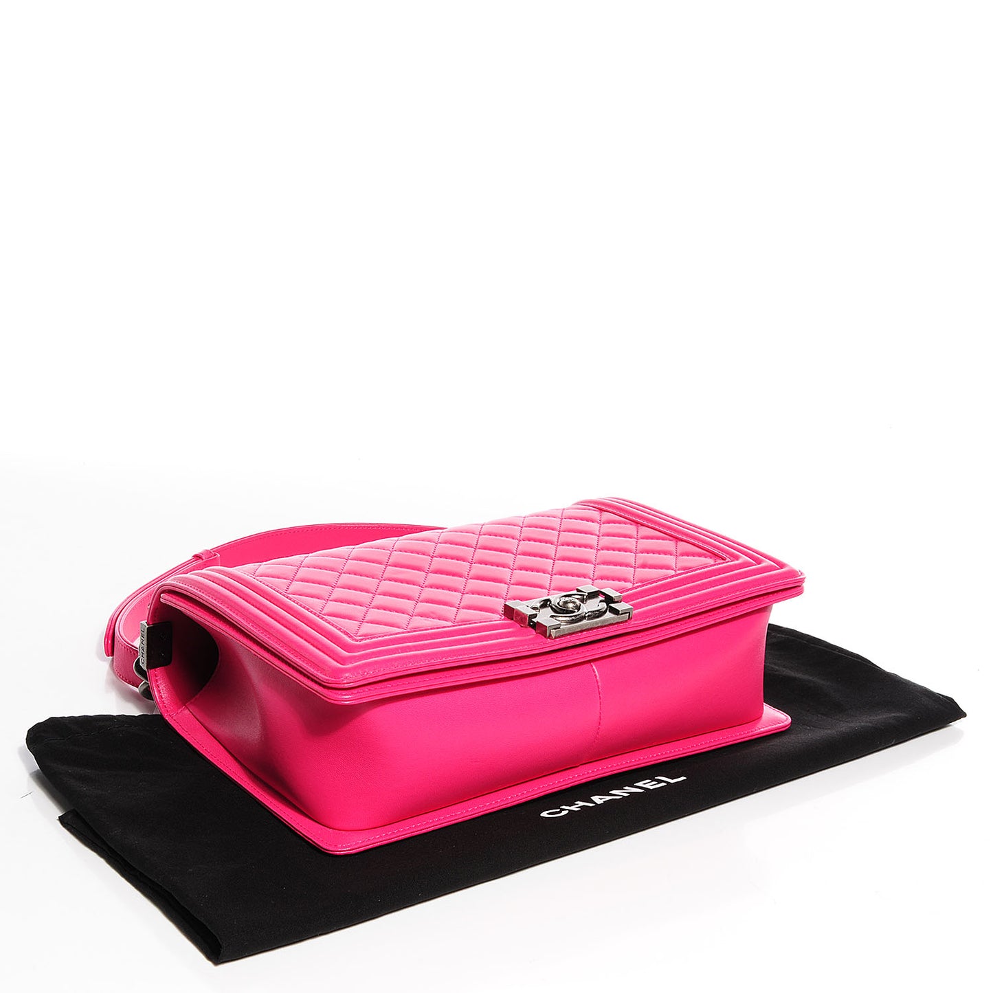 Lambskin Quilted New Medium Boy Flap Fuchsia