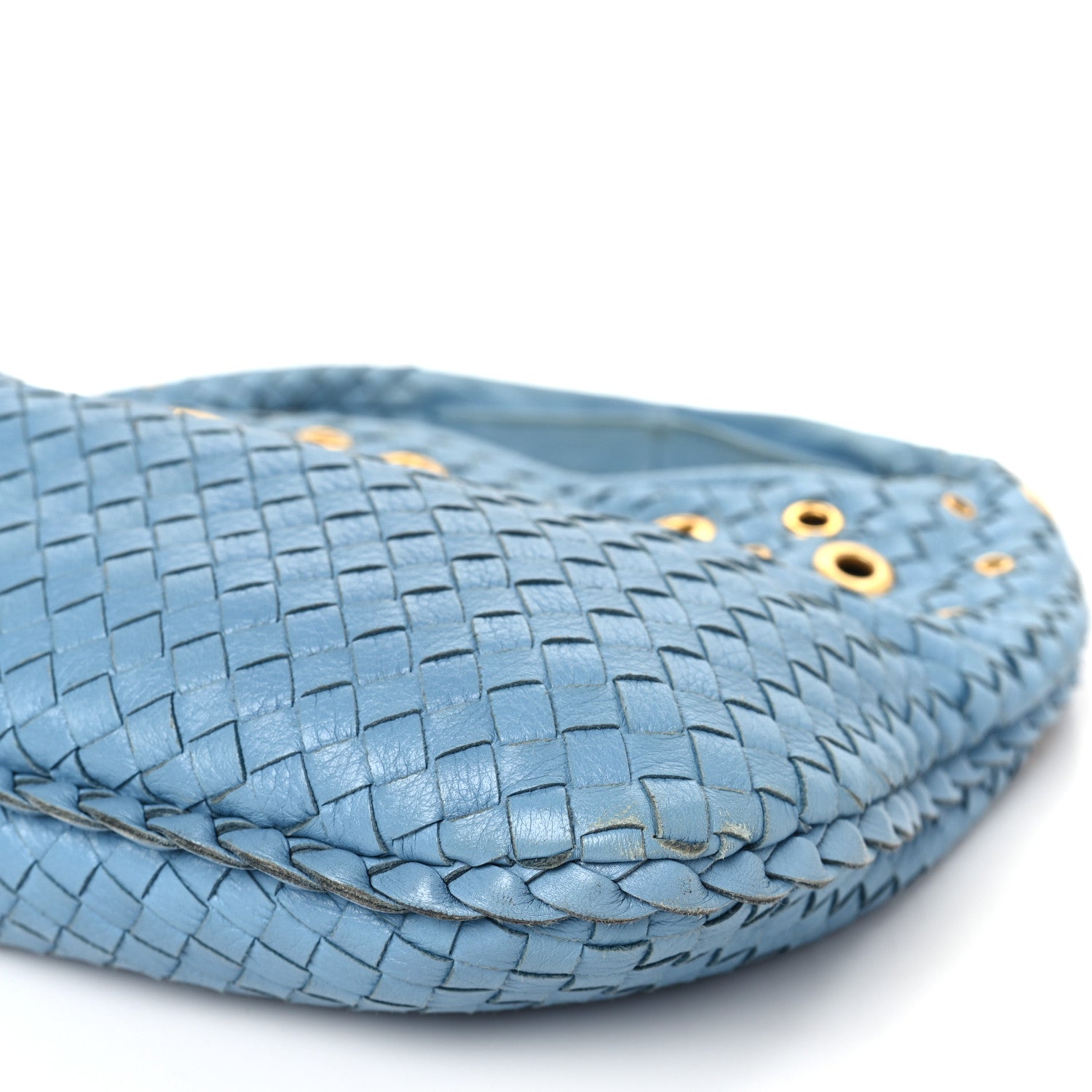 Bottega Veneta Nappa Intrecciato Grommet Medium Veneta Hobo Blue 9 of 13