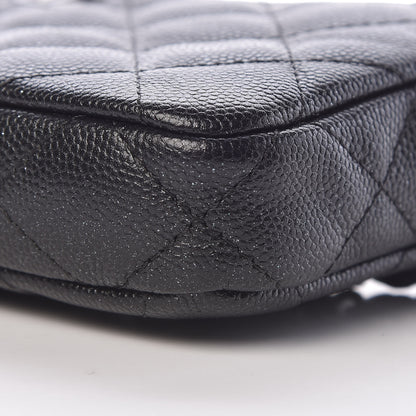 Chanel Iridescent Caviar Quilted Clutch With Chain Black 11 of 12