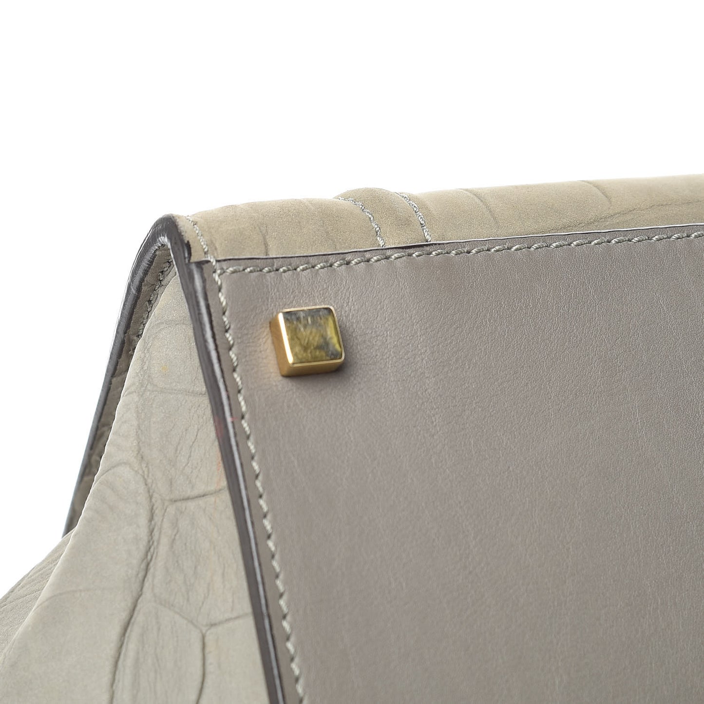 Crocodile Embossed Nubuck Medium Phantom Luggage Grey