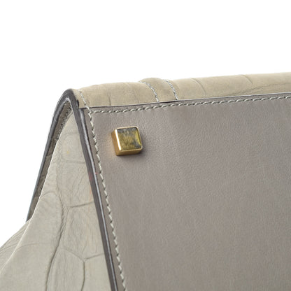 Celine Crocodile Embossed Nubuck Medium Phantom Luggage Grey 14 of 24