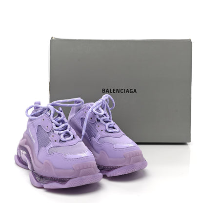 Balenciaga Fabric Mesh Clear Sole Womens Triple S Sneakers 36 Light Lilac White 11 of 11