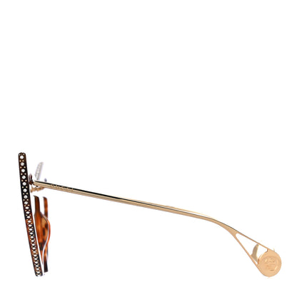 Gucci Acetate Crystal Geometric Sunglasses GG0430S Havana 2 of 6