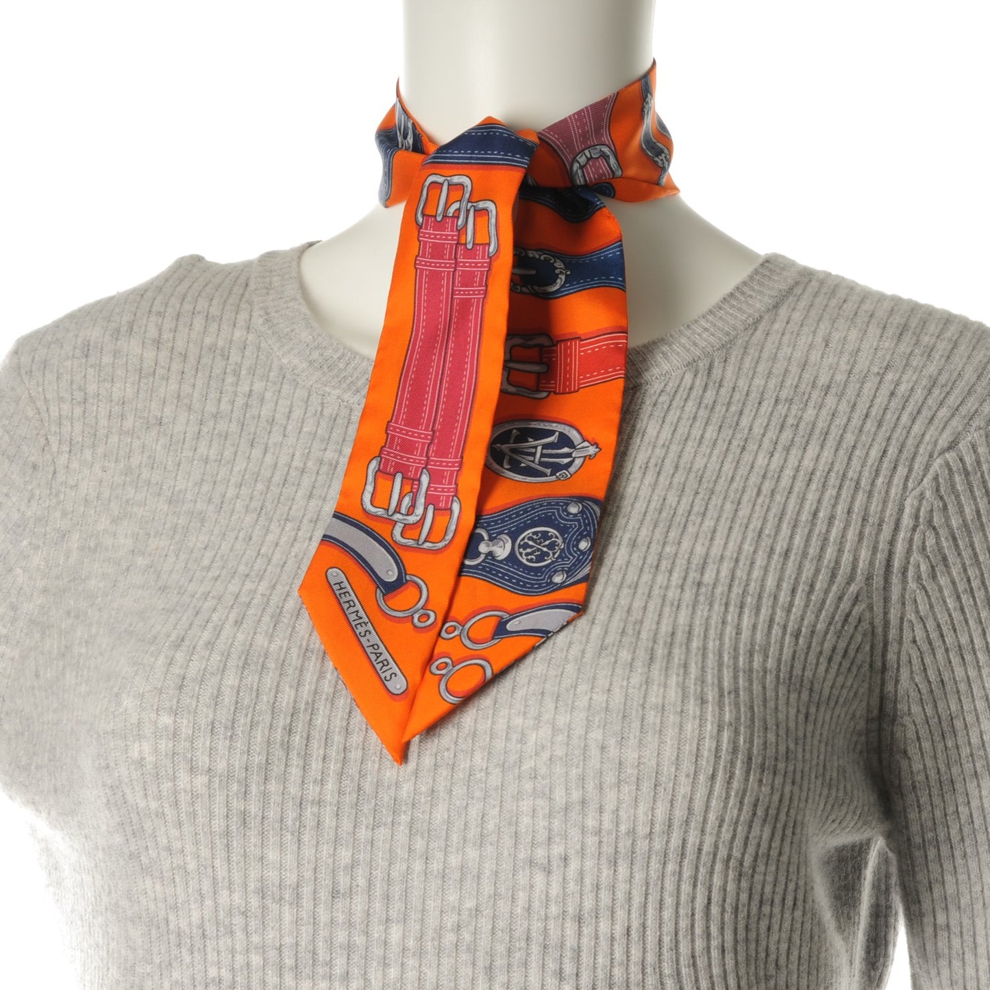 Silk Harnais Des Presidents Twilly Orange Violet Rose