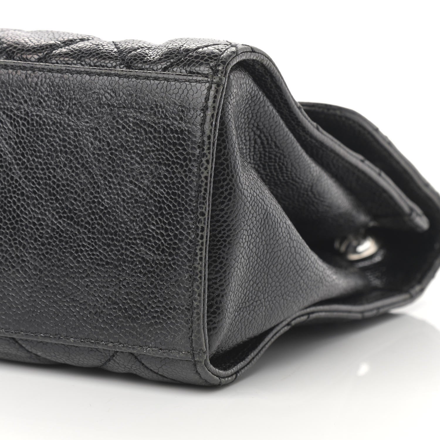 Chanel Crumpled Grained Calfskin Jumbo CC Crave Flap Black 10 of 12