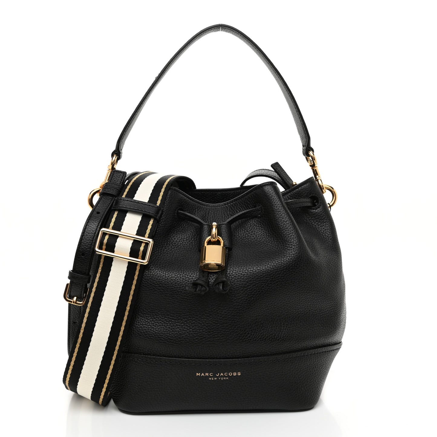 Grained Calfskin Lock That Bucket Bag Black