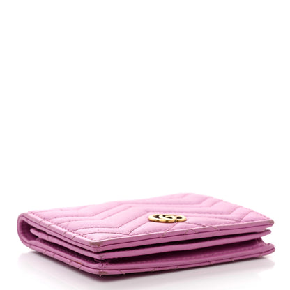 Gucci Calfskin Matelasse GG Marmont Card Case Candy Mousse 4 of 12