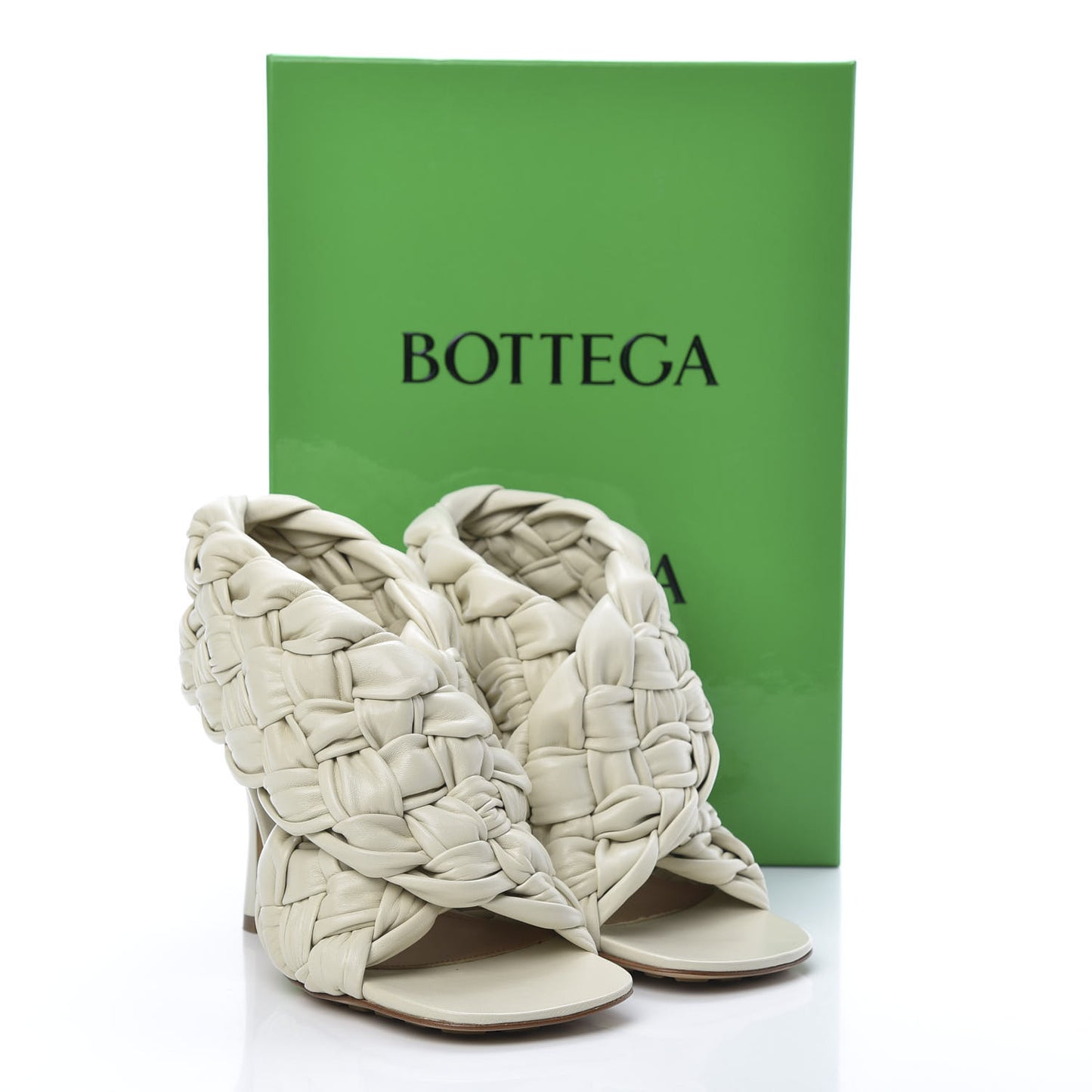 Shiny Nappa Intrecciato The Board Sandals 37.5 Wax