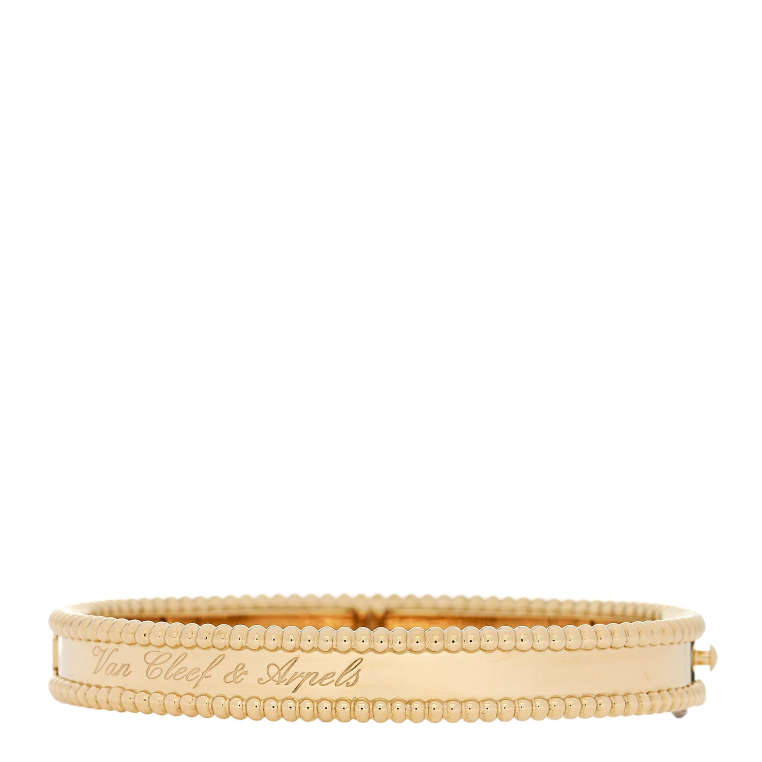Van Cleef & Arpels 18K Yellow Gold Perlee Signature Bangle Bracelet S 1 of 5