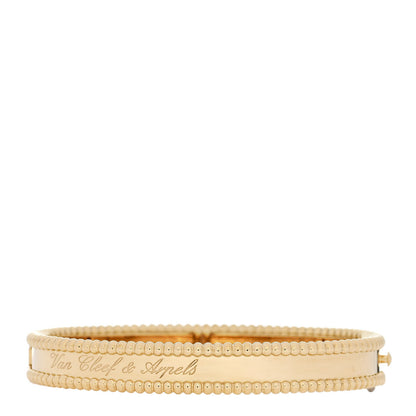 Van Cleef & Arpels 18K Yellow Gold Perlee Signature Bangle Bracelet S 1 of 5