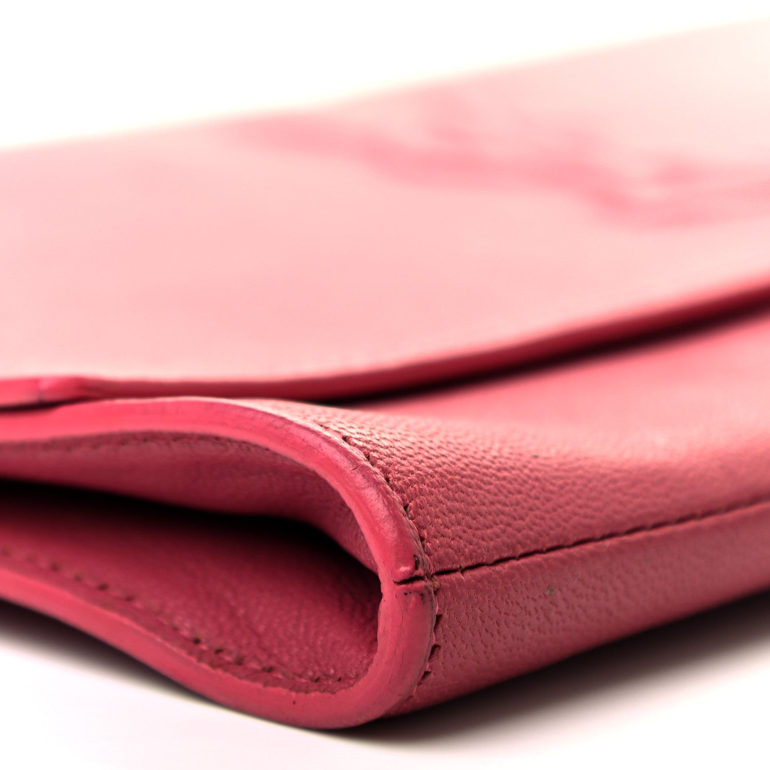 Saint Laurent Goatskin Monogram Large Belle De Jour Clutch Lipstick Fuchsia 9 of 11