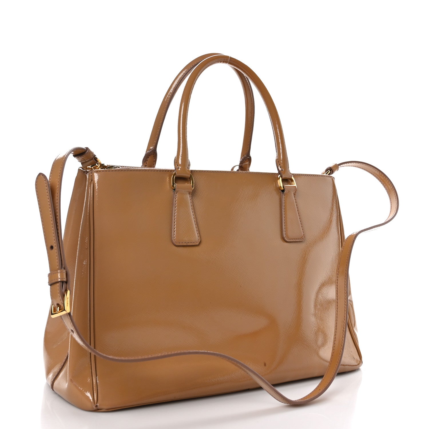 Prada Saffiano Vernice Galleria Medium Double Zip Tote Cammeo 3 of 11