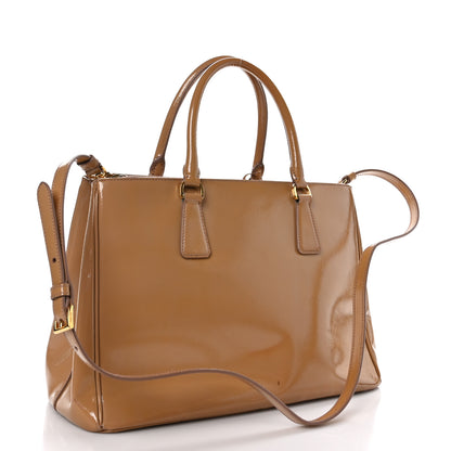 Prada Saffiano Vernice Galleria Medium Double Zip Tote Cammeo 3 of 11