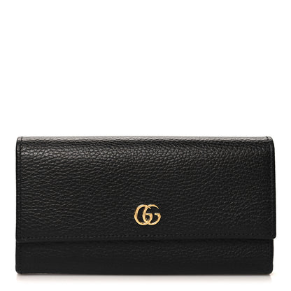 Gucci Dollar Calfskin GG Marmont Continental Wallet Black 1 of 8