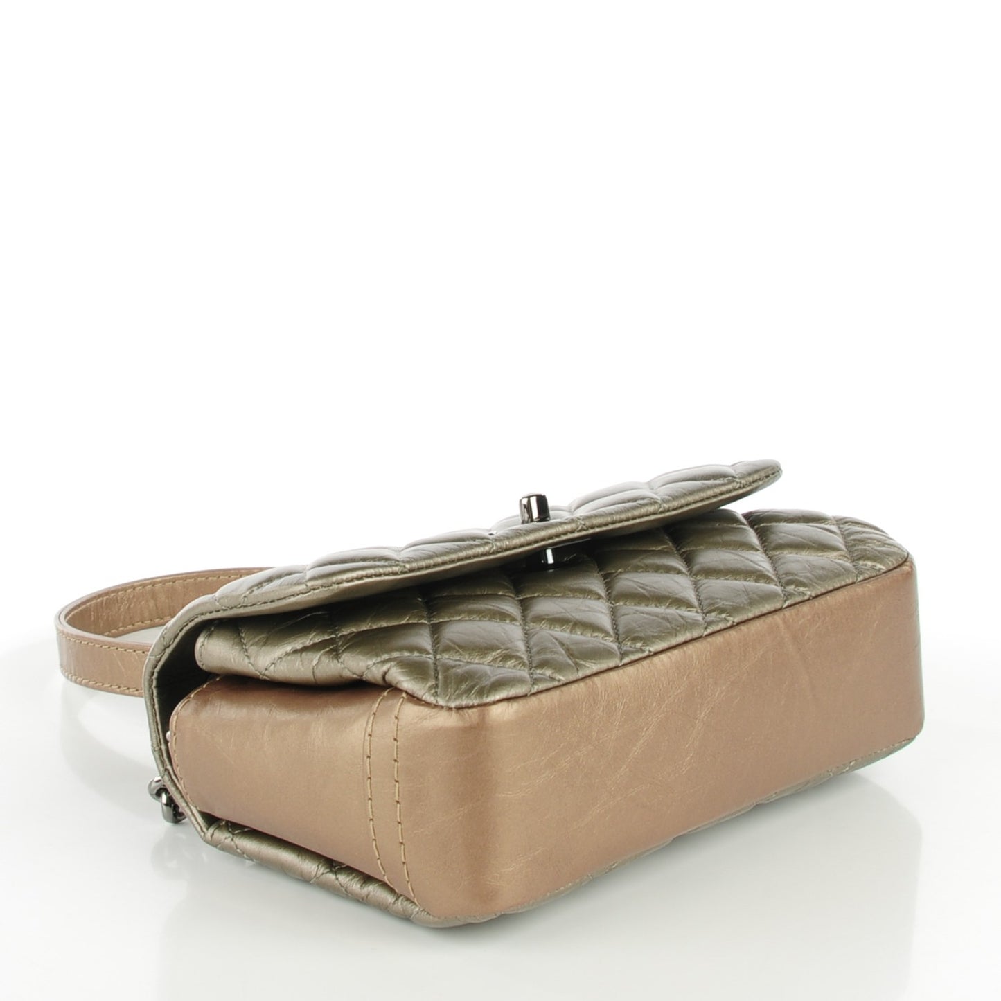 Calfskin Quilted Mini Lady Pearly Flap Silver