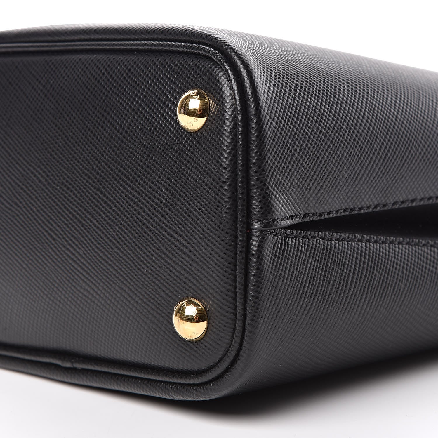 Prada Saffiano Cuir Small Panier Bucket Bag Black Fuoco 9 of 9