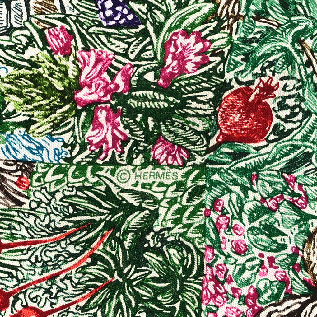 Hermes Silk Geant Eleftheria Scarf 140 Vert White Multicolor 4 of 5