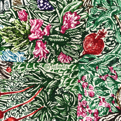 Hermes Silk Geant Eleftheria Scarf 140 Vert White Multicolor 4 of 5
