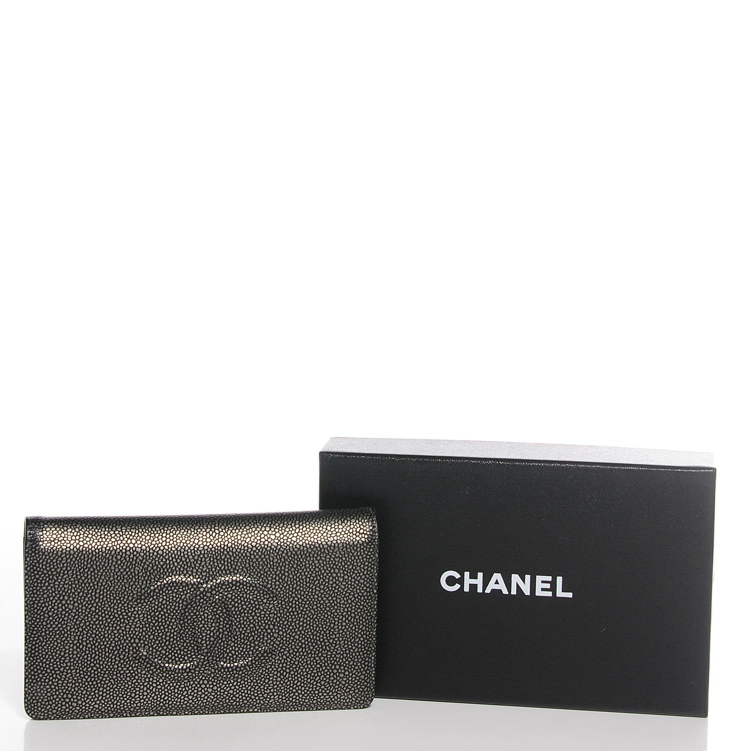 Chanel Caviar Yen Wallet Dark Silver 9 of 9