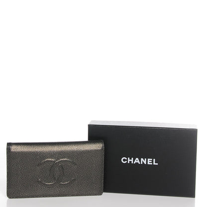 Chanel Caviar Yen Wallet Dark Silver 9 of 9