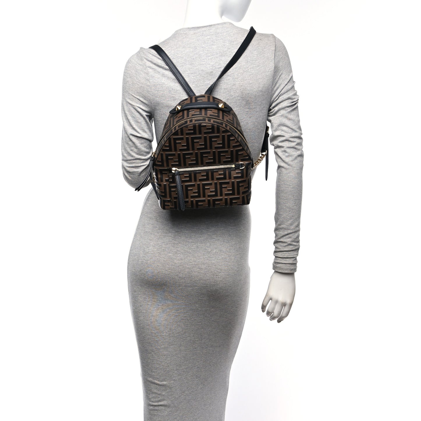 Vitello Bi-Color FF 1974 Embossed Mini Backpack Maya Black