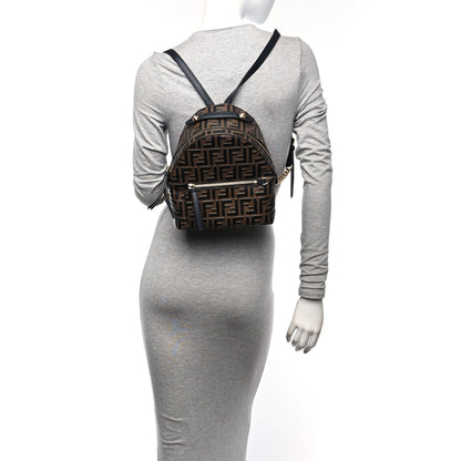 Fendi Vitello Bi-Color FF 1974 Embossed Mini Backpack Maya Black 2 of 11