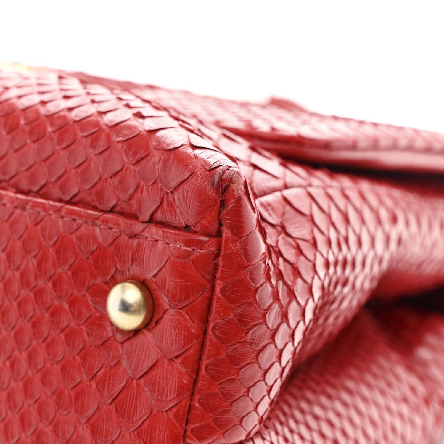 Chanel Snakeskin Small Coco Handle Flap Red 1822444 – FASHIONPHILE