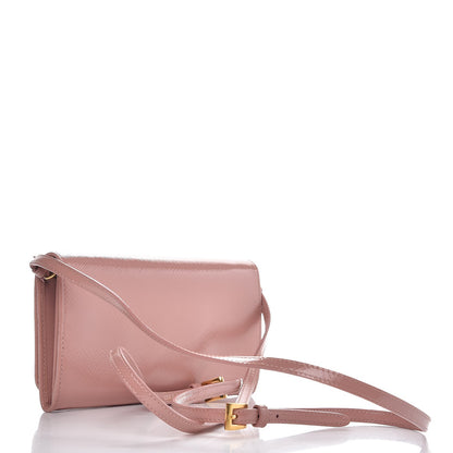 Prada Saffiano Vernice Flap Wallet With Strap Orchidea 3 of 8