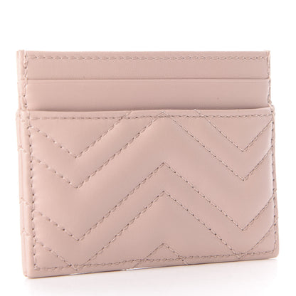 Gucci Calfskin Matelasse GG Marmont Card Holder Perfect Pink 3 of 8