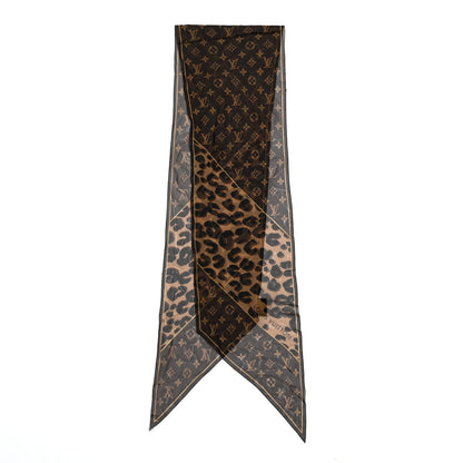 Louis Vuitton Silk Crepe Leopard Monogram Scarf 2 of 4