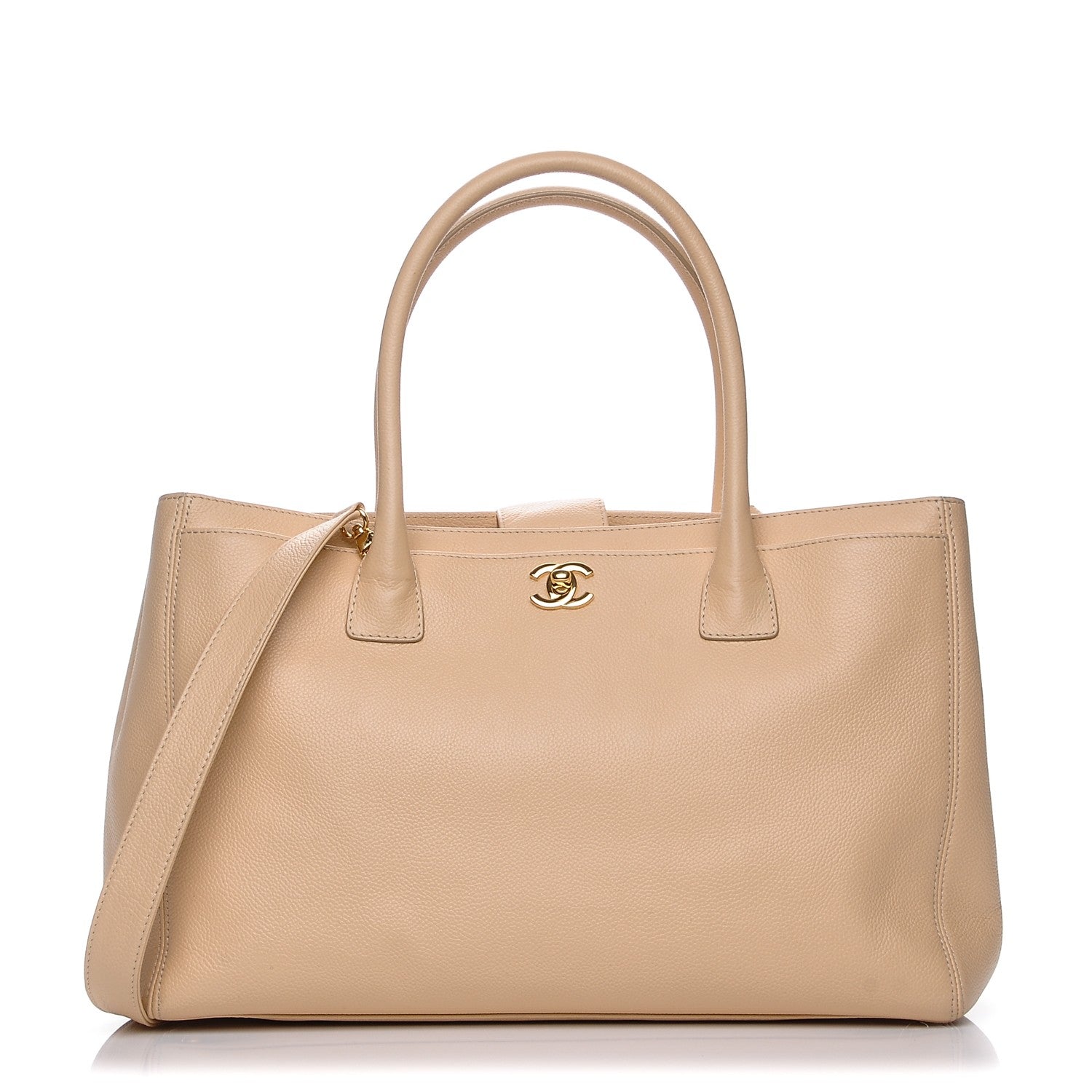 Chanel Calfskin Cerf Executive Shopper Tote Beige 1 of 9