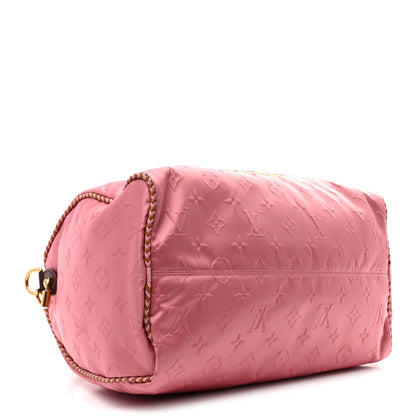 Louis Vuitton Satin Monogram Paris Tokyo Embroidered Speedy P9 Bandouliere 40 Dark Pink 4 of 9