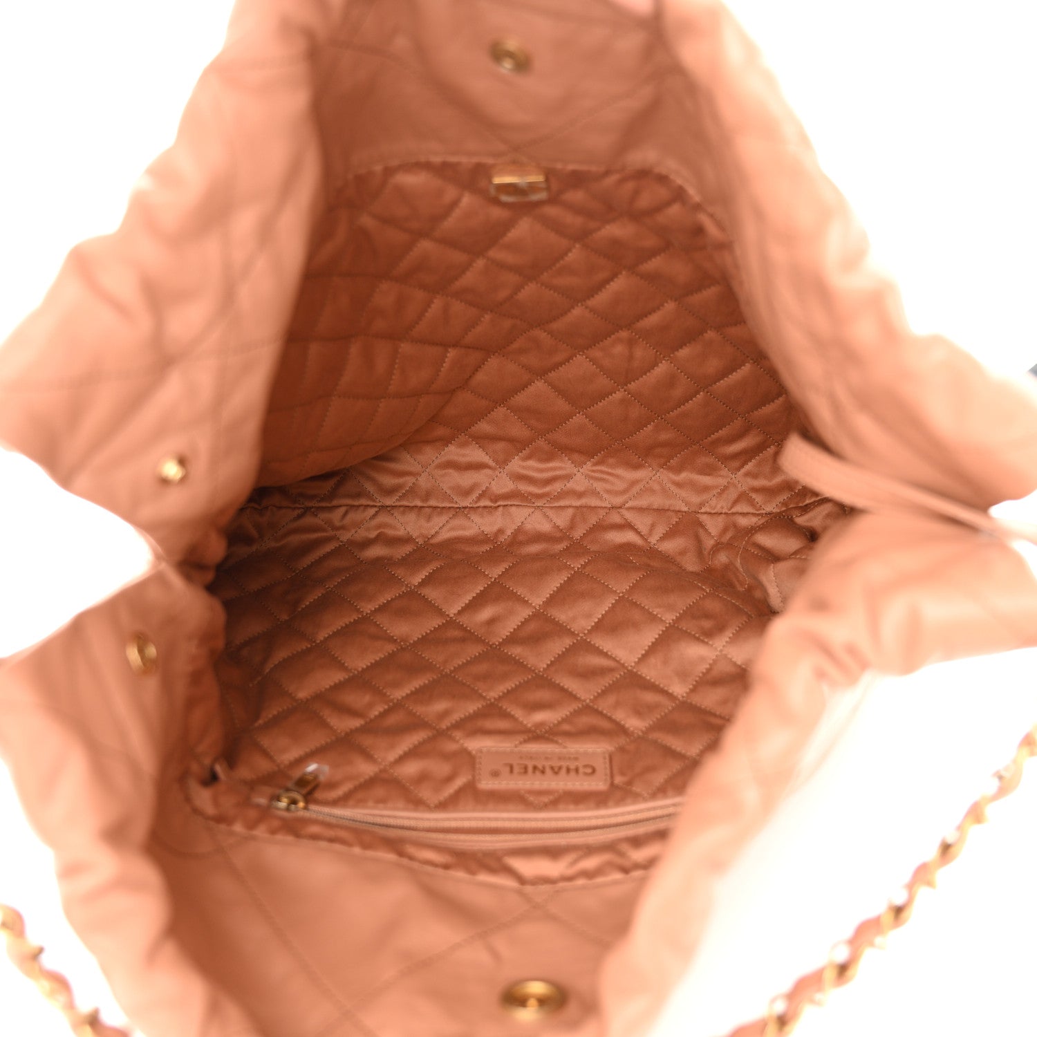 Chanel Shiny Calfskin Quilted Chanel 22 Camel 6 of 12