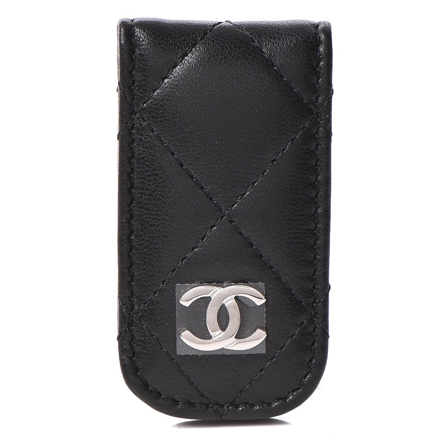 Lambskin Quilted Money Clip Black