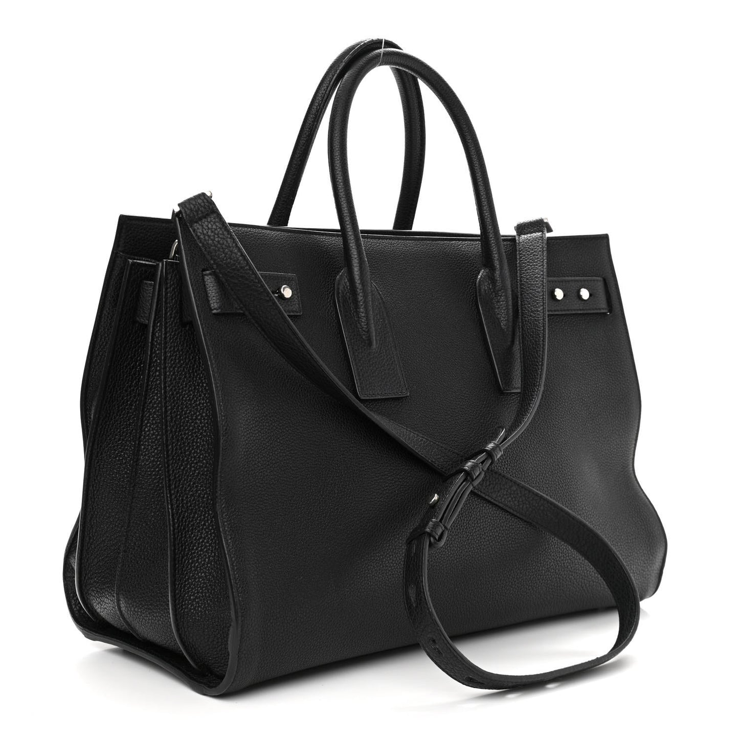 Grained Calfskin Medium Souple Sac De Jour Black