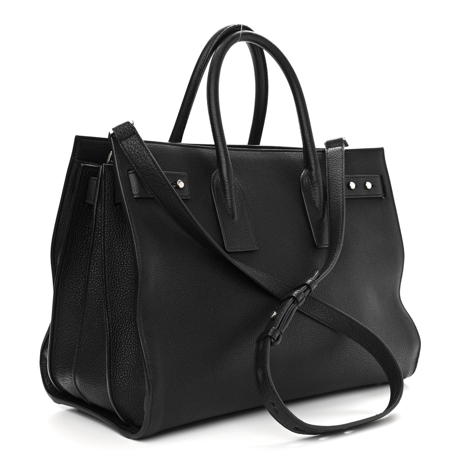 Saint Laurent Grained Calfskin Medium Souple Sac De Jour Black 3 of 12
