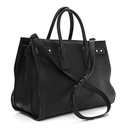 Saint Laurent Grained Calfskin Medium Souple Sac De Jour Black 3 of 12